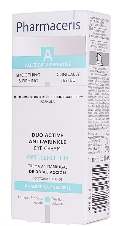 Duo Active Anti-Wrinkle Cream - Pharmaceris A Opti-sensilium Duo Active Anti-Wrinkle Eye Cream — photo N2