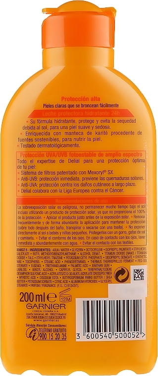 Sunscreen Milk - Garnier Ambre Solaire Delial Protective Moisturizing Milk SPF30 — photo N2