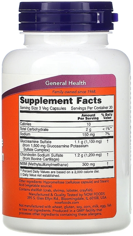 Capsules Glucosamine & Chondroitin with MSM - Now Foods Glucosamine & Chondroitin with MSM — photo N6