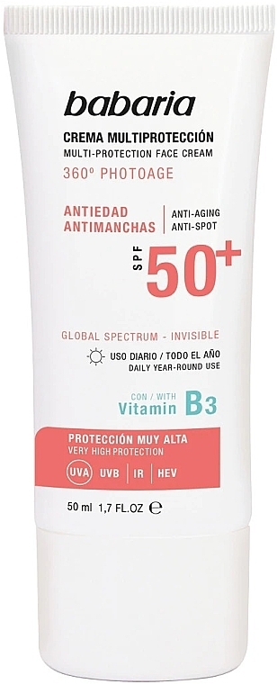 Anti-Spot Sun Cream - Babaria Multi-Protection Spf 50+ Invisible — photo N3