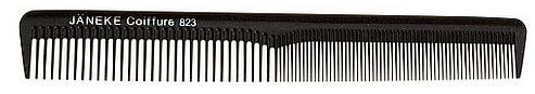 Comb, black - Janeke Polycarbonate Toupierkamm 823, Titanium — photo N1
