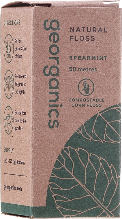 Dental Floss, 50 m - Georganics Natural Floss Spearmint — photo N2