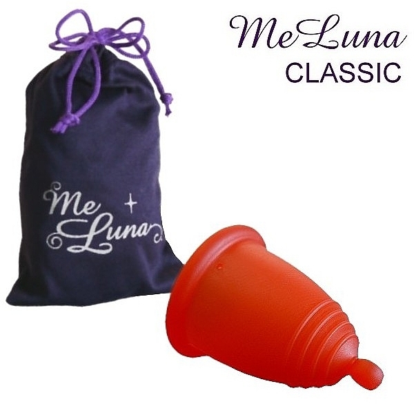 Menstrual Cup with Ball Handle, M-size, red - MeLuna Classic Menstrual Cup Ball — photo N1