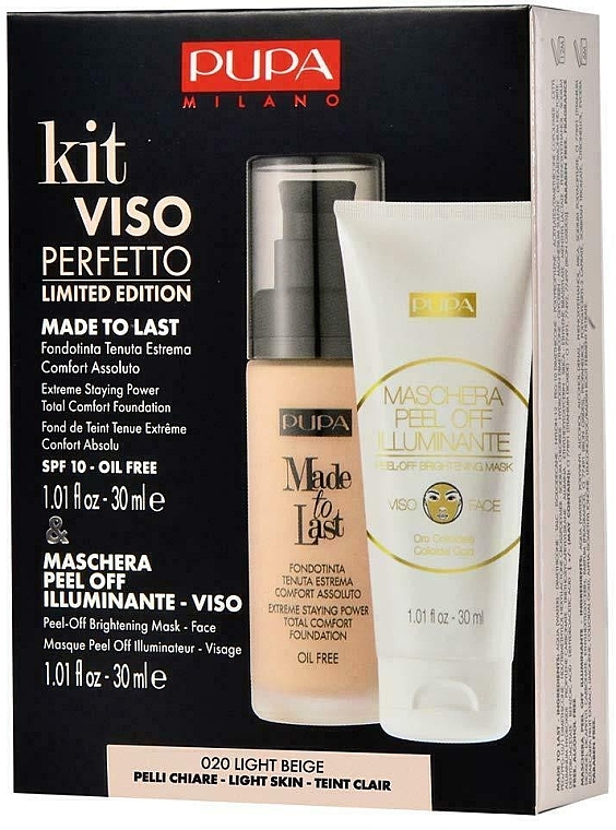 Set - Pupa Kit Viso Perfetto Made To Last Foundation And Maschera Peel Off Illuminante — photo N3