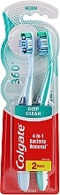 Toothbrush 360, medium, 1+1 blue and green - Colgate — photo N2