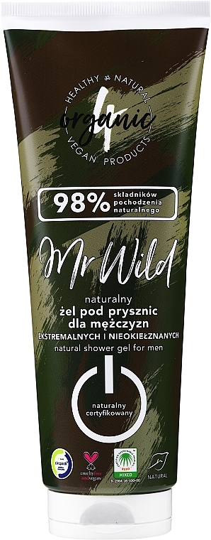 Men Natural Shower Gel with a Spicy-Citrus Aroma - 4Organic Mr Wild — photo N2