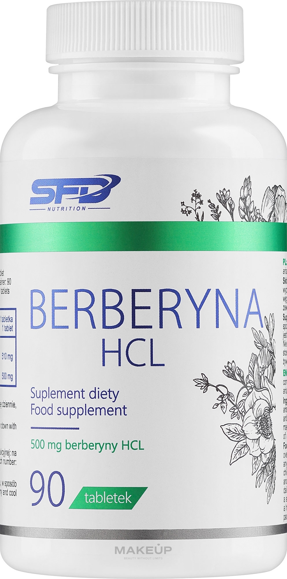 Berberine Hydrochloride Dietary Supplement - SFD Nutrition Berberyna HCL — photo 90 szt.