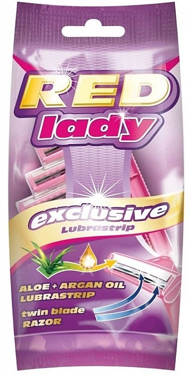 Disposable Razor for Women, 5 pcs - Mattes Red Lady Exclusive — photo N1