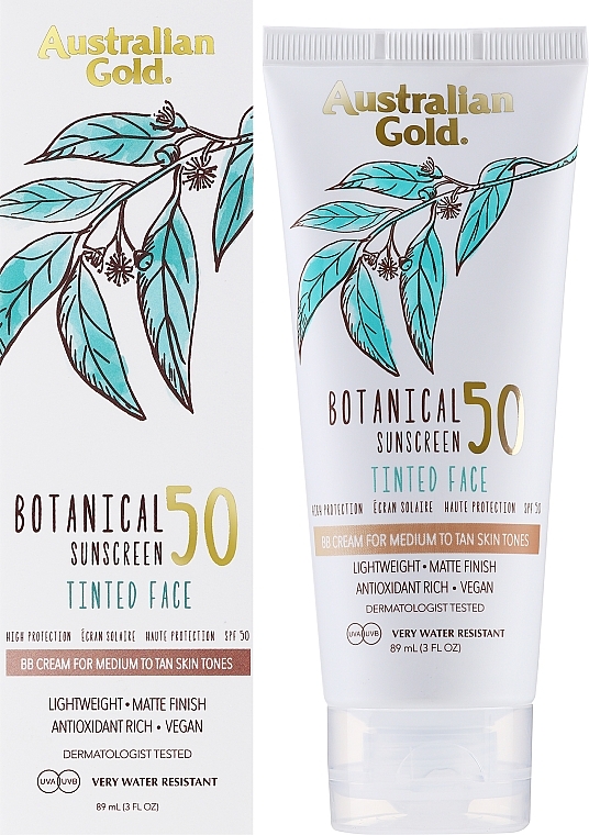 BB-Cream SPF 50 - Australian Gold Botanical Sunscreen Tinted Face BB Cream SPF 50 — photo N2