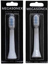 Medium Ultrasonic Toothbrush Heads, white, 2 pcs. - Megasonex Brush Head MB2 Medium — photo N1