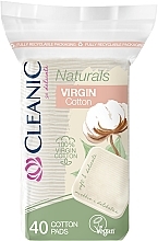 Fragrances, Perfumes, Cosmetics Cotton Pads, square, 40 pcs - Cleanic Naturals Virgin Cotton Pads