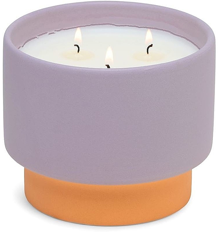 Scented Candle 'Violet & Vanilla' - Paddywax Color Block Ceramic Candle Purple Violet & Vanilla — photo N1