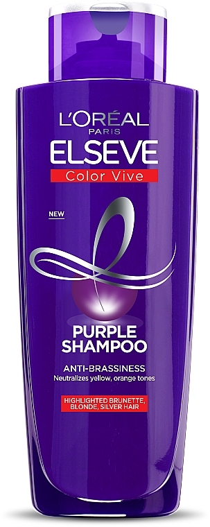 Toning Shampoo for Blonde, Highlighted and Silver Hair - L'Oreal Paris Elseve Purple — photo N3
