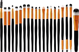 Fragrances, Perfumes, Cosmetics Professional Makeup Brush Set, 20 pcs, black and gold - Beauty Design