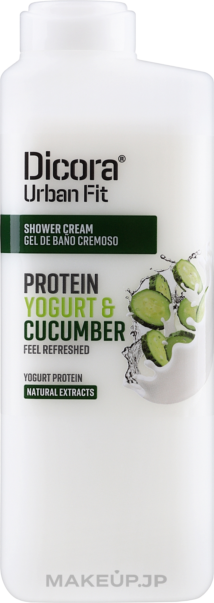 Cream Shower Gel "Protein Yoghurt & Cucumber" - Dicora Urban Fit Shower Cream Protein Yogurt & Cucumber — photo 400 ml