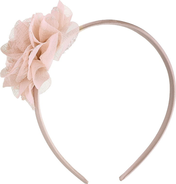 Decorative Hair Band, FA-5706, peach with a big flower - Donegal — photo N1