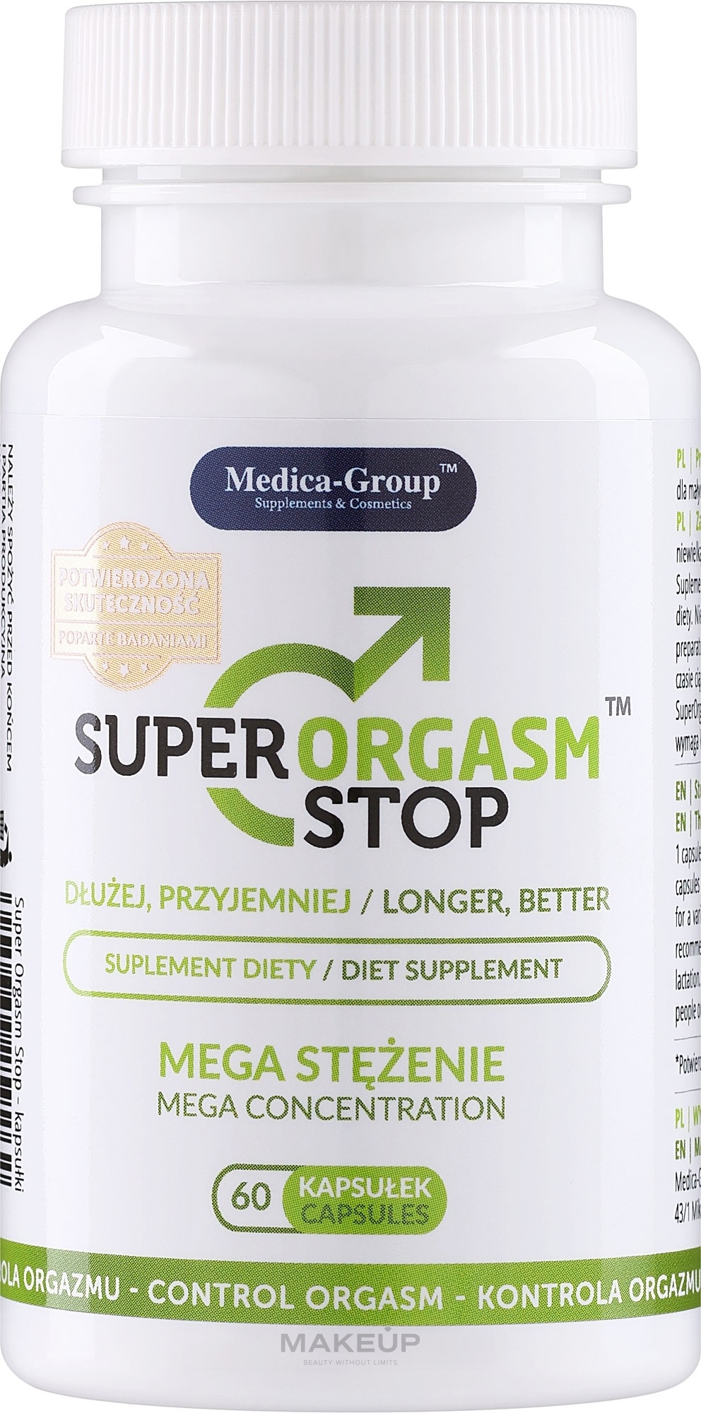 Ejaculation Delay Capsules - Medica-Group Super Orgasm Stop Diet Supplement — photo 60 szt.