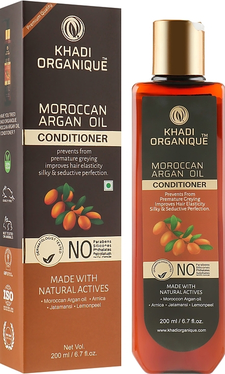 Natural Sulfate-Free Conditioner "Moroccan Argan Oil" - Khadi Organique Moroccan Argan Hair Conditioner — photo N1