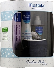 Fragrances, Perfumes, Cosmetics Set - Mustela Welcome Baby Set Blue (b/gel/200ml + b/cr/50ml + b/oil/100ml + case)