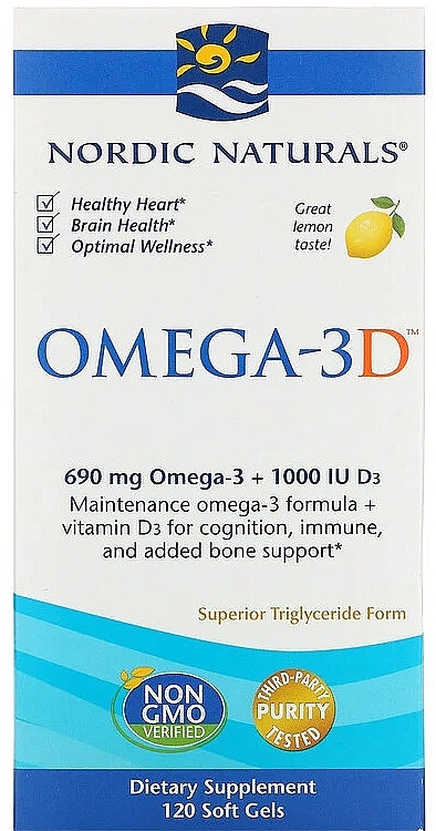 Dietary Supplement with Lemon Taste " - Nordic Naturals Omega 3D — photo N2