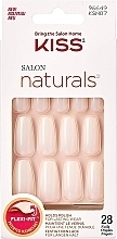 False Nails with Glue Set, natural - Kiss Nails Naturals — photo N1