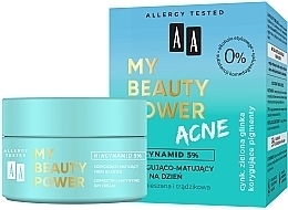 Fragrances, Perfumes, Cosmetics Mattifying Day Cream - AA My Beauty Power Acne