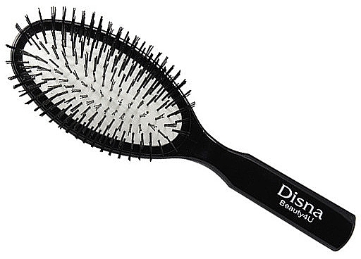 Oval Hair Brush with Nylon Bristles, 22.5 cm, black - Disna Beauty4U — photo N1