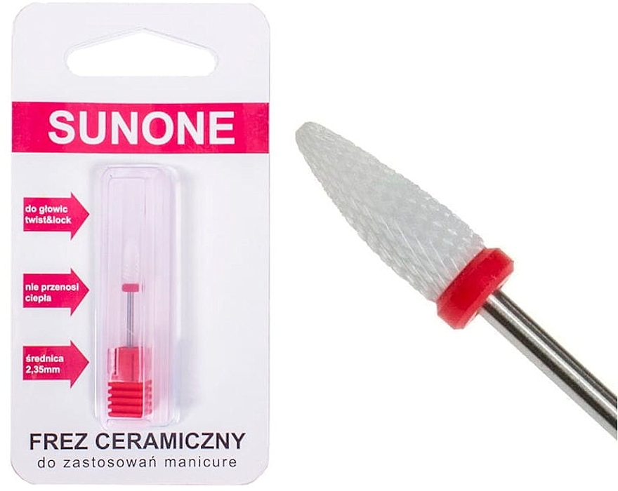 Ceramic Nail Drill CS1 'Flame', delicate red - Sunone — photo N1