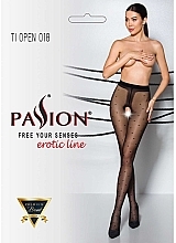 Erotic Tights with Cutout 'Tiopen' 018, 20 Den, black - Passion — photo N1