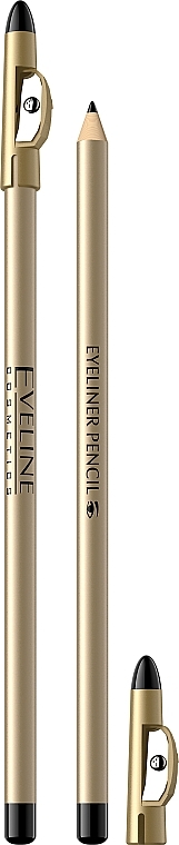 Eye Pencil with Sharpener - Eveline Cosmetics Eyeliner Pencil  — photo N1