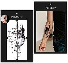 Temporary Tattoo 'Geometric Wolf' - Tattooshka — photo N1