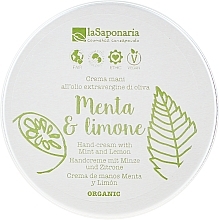 Fragrances, Perfumes, Cosmetics Hand Cream "Mint and Lemon" - La Saponaria Hand Cream Mint and Lemon 