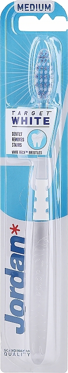 Medium Hardness Toothbrush, transparent-white - Jordan Target White — photo N4