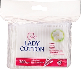 Fragrances, Perfumes, Cosmetics Cotton Buds in Polyethylene Package, 300 pcs - Lady Cotton