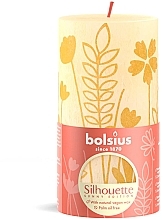 Fragrances, Perfumes, Cosmetics Cylinder Candle Rustic Silhouette Butter Yellow, 130/68 mm - Bolsius Candle