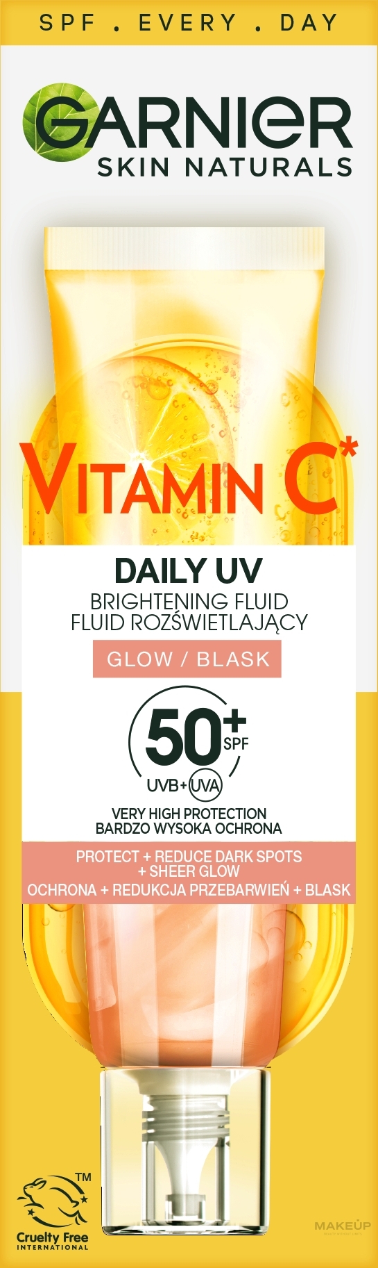 Vitamin C Day Sunscreen Fluid for Glowing Face, SPF50+ - Garnier Skin Naturals — photo 40 ml