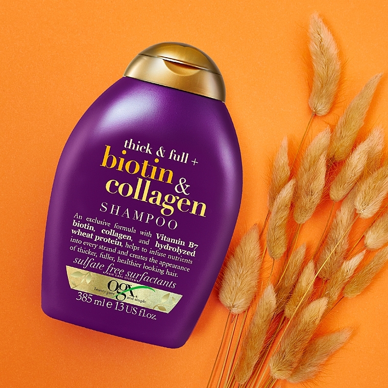 Biotin & Collagen Hair Shampoo - OGX Thick And Full Biotin Collagen Shampoo — photo N9