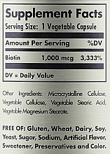 Dietary Supplement "Biotin" 1000mcg - Solgar Enhanced Potency Biotin — photo N6