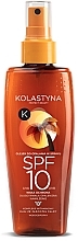 Fragrances, Perfumes, Cosmetics Sun Protective Oil - Kolastyna Tanning Spray Oil SPF 10 With Golden Particles