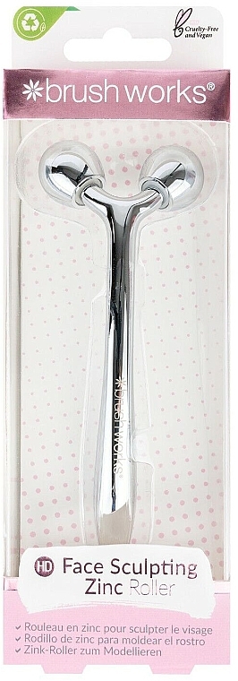 Face Roller, zinc - Brushworks Face Sculpting Zinc Roller — photo N1