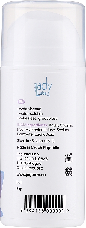 Water-Based Lubricant Gel - LadyCup LadyLube Lubrication Gel — photo N2