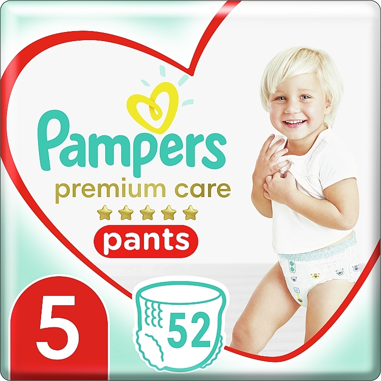 Nappy Pants, size 5 (12-17 kg), 52 pcs - Pampers Premium Care Pants — photo N1