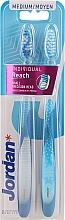 Toothbrush, medium, blue stripes + blue dots - Jordan Individual Reach Medium — photo N1