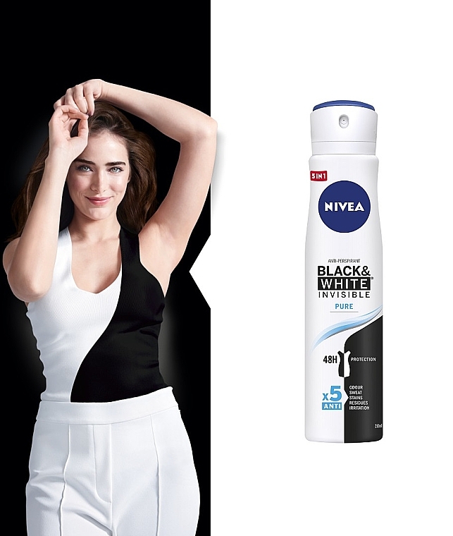 Antiperspirant Deodorant Spray 'Black & White Invisible Protection' - NIVEA Black & White Invisible Pure Fashion Edition 48H Protection — photo N6