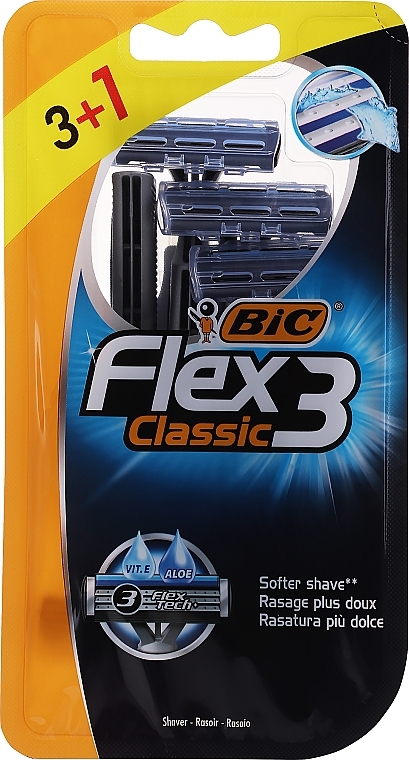 Shaving Razor, 4pcs - Bic Flex 3 Classic — photo N1