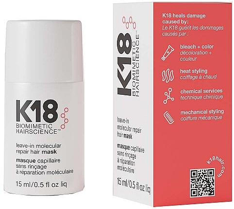 Leave-On Hair Mask - K18 Hair Biomimetic Hairscience Leave-in Molecular Repair Mask — photo N1