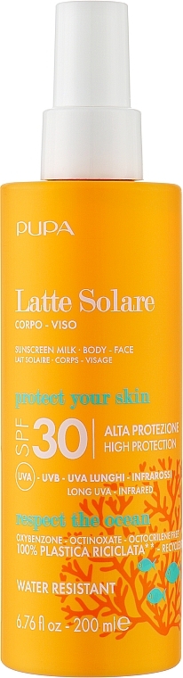 Face & Body Sun Milk - Pupa Sunscreen Milk High Protection SPF 30 — photo N1
