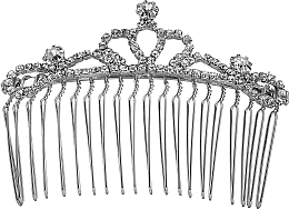 Hair Accessory FA-5714, silver crown with crystals - Donegal — photo N1