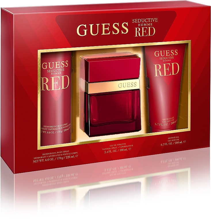 Guess Seductive Red Homme - Set (edt/100ml + deo/226ml + sh/gel/100ml) — photo N1