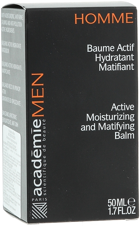 Active Moisturizing Mattifying Balm - Academie Men Active Moist & Matifying Balm — photo N3